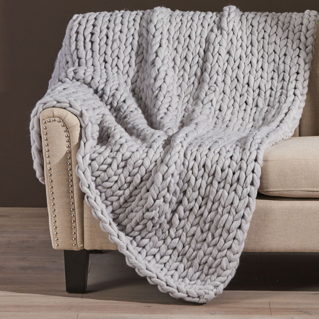 Cozy Knitted Acrylic Throw Blanket With Double Sided Design