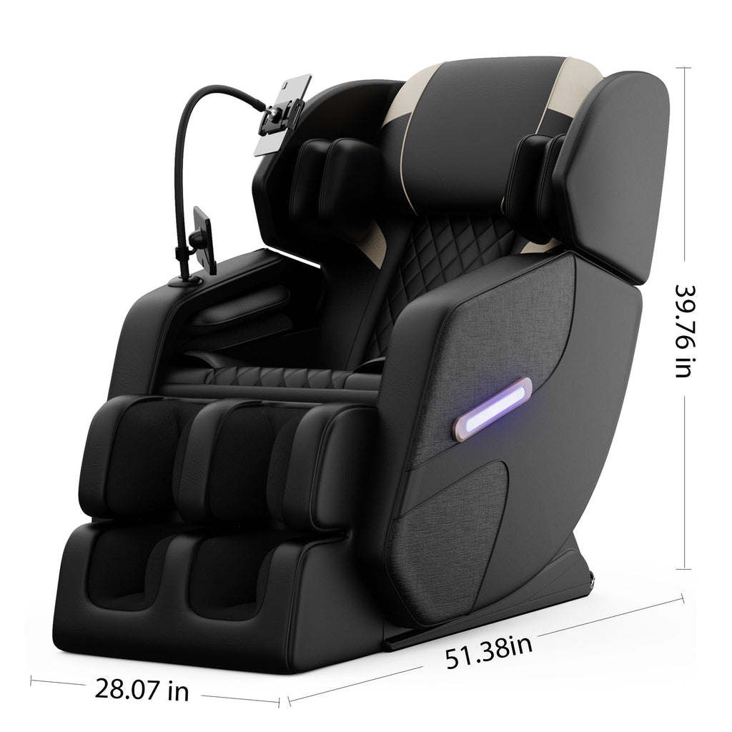Zero Gravity Massage Chair Recliner, 10 Massage Heads And Full Body Air Pressure - Black