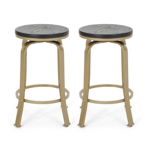 Modern Industrial Counter Stool Set With Swivel Function