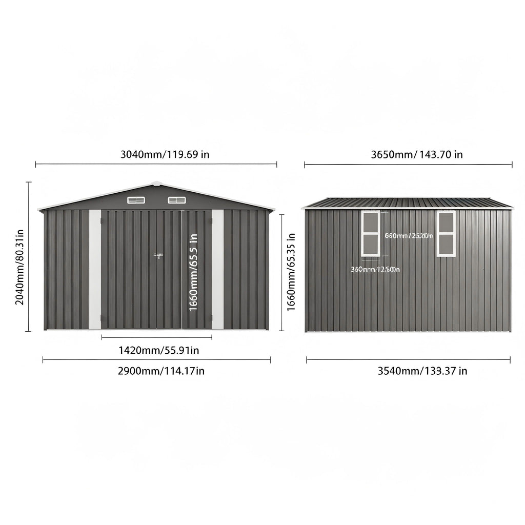 Outdoor Storage Shed With Lockable Doors