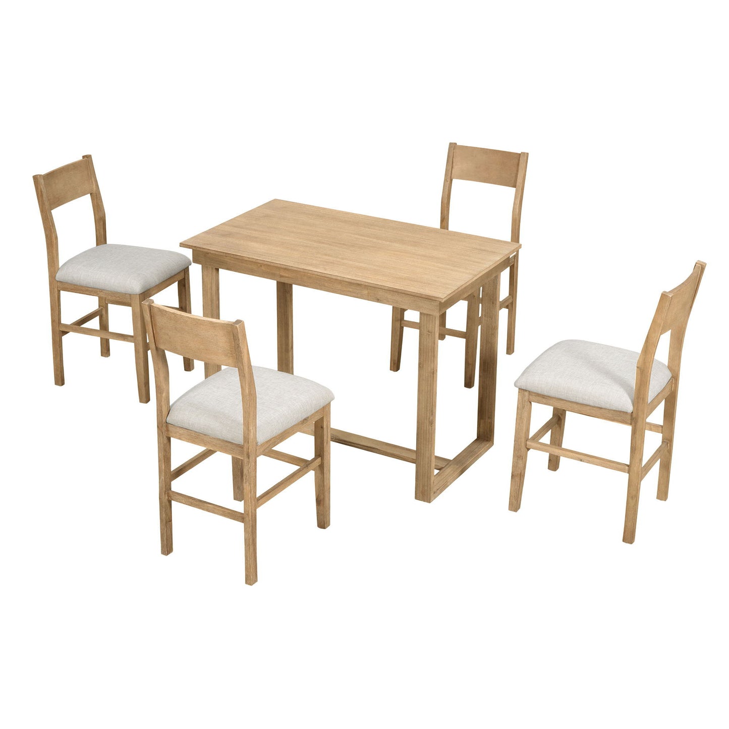 Gewnee - Counter Height Dining Table Set 5 Piece - Natural