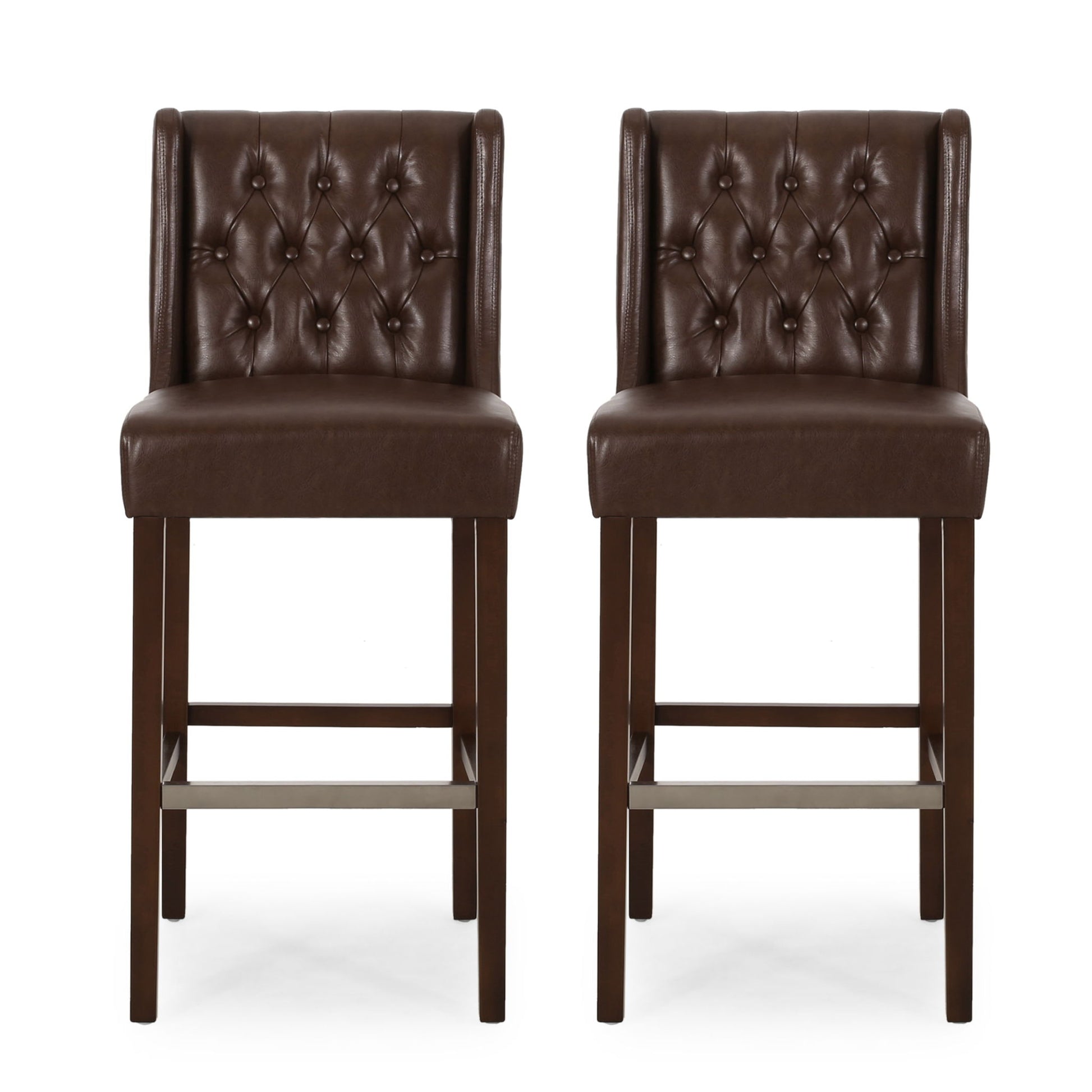 Solstara - Upholstered Dining Barstool With Button Tufted And Wing Back