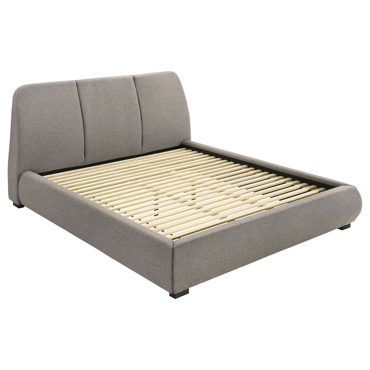 Modern Upholstered Platform Bed With Tufted Headboard