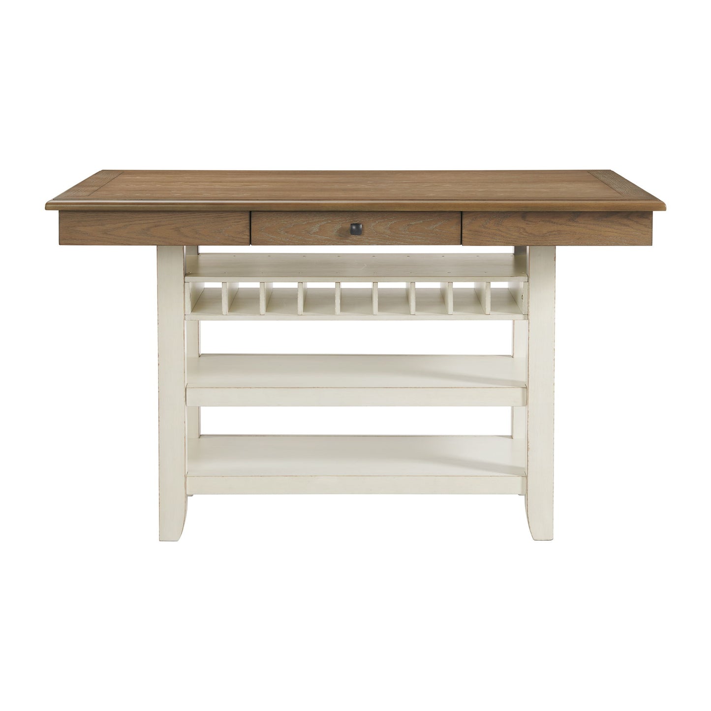 Bellevue - Rectangular Counter Table - Walnut And Antique White