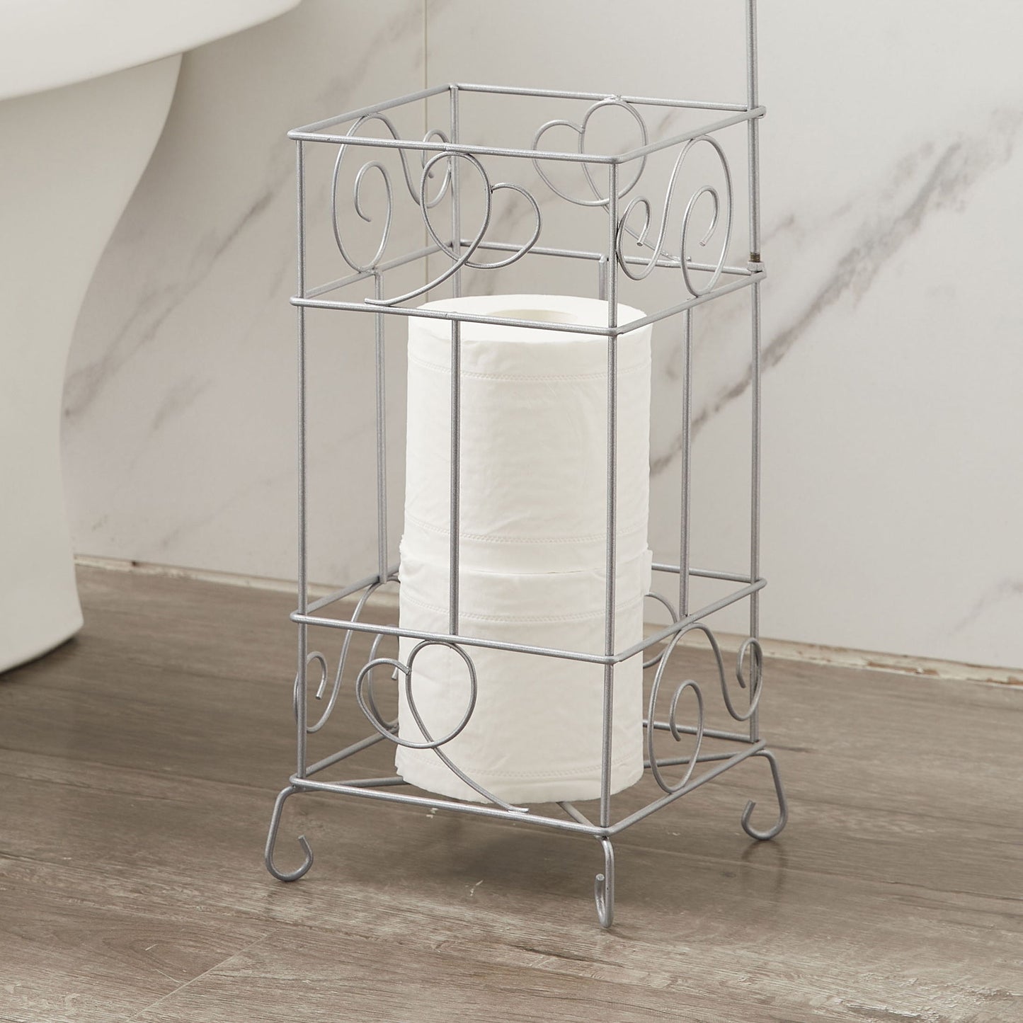 Metal Frame Toilet Paper Holder Stand