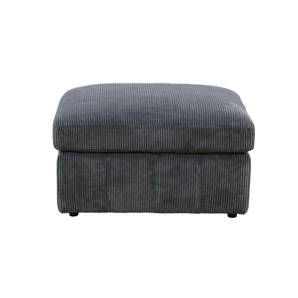Oversized Ottoman Footrest Extra Seat Living Room - Dark Gray