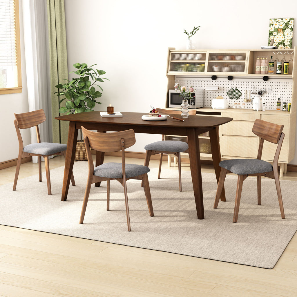 5 Piece Mid - Century Dining Set, Upholstered Dining Chairs