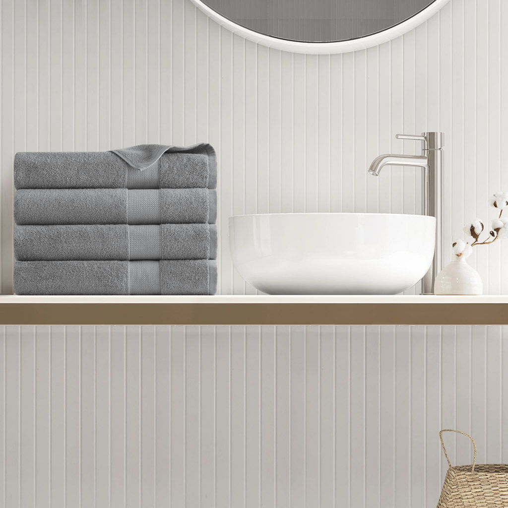 Premium Turkish Cotton 4-Piece 500GSM Plush Towel Set - Charcoal