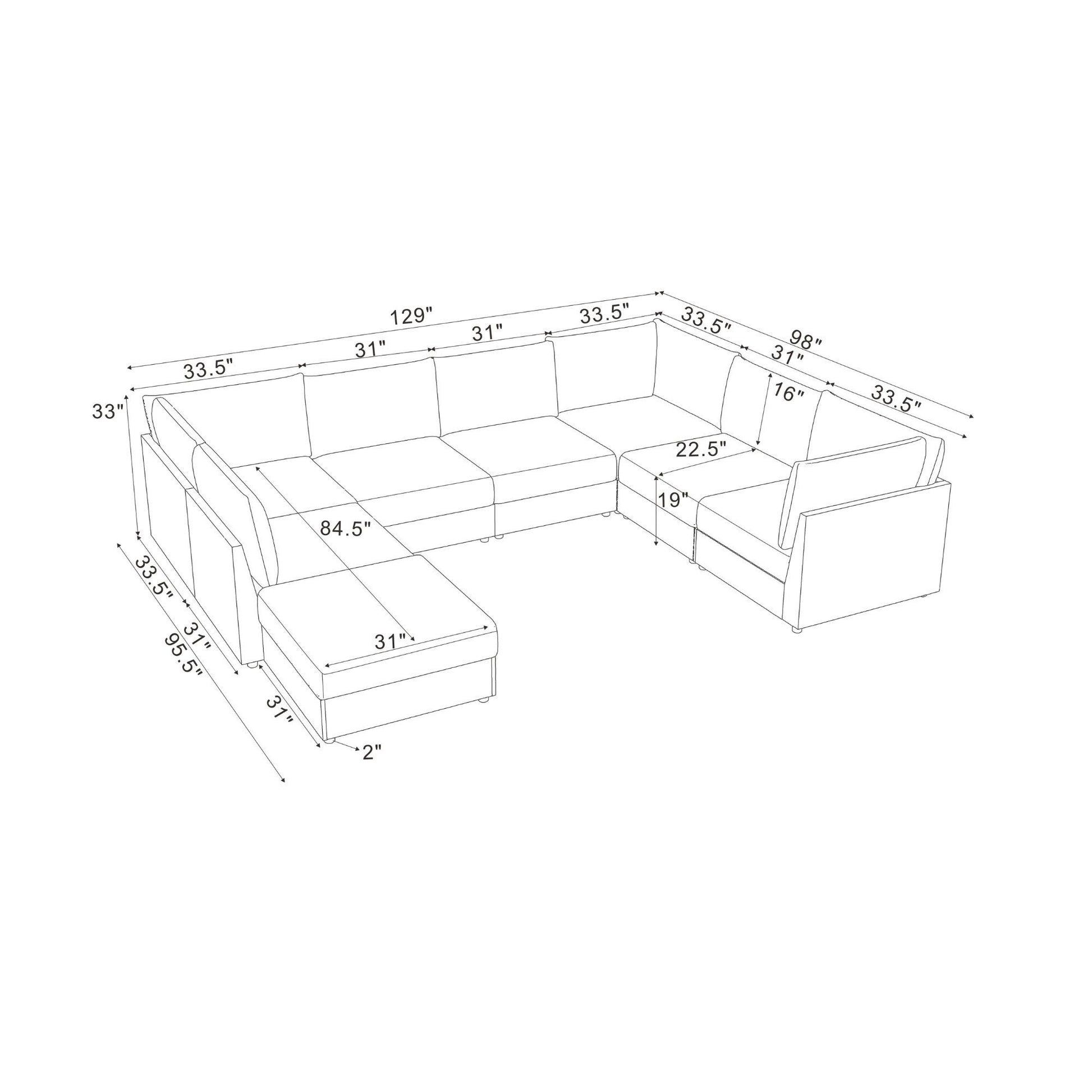 Modular Sectional With Custom Configuration