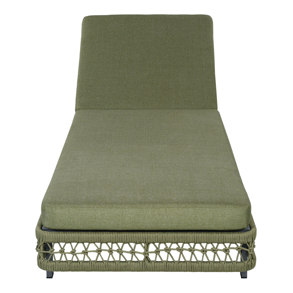 Outdoor Chaise Lounge With Wheels, 5 Position Adjustable Backrest