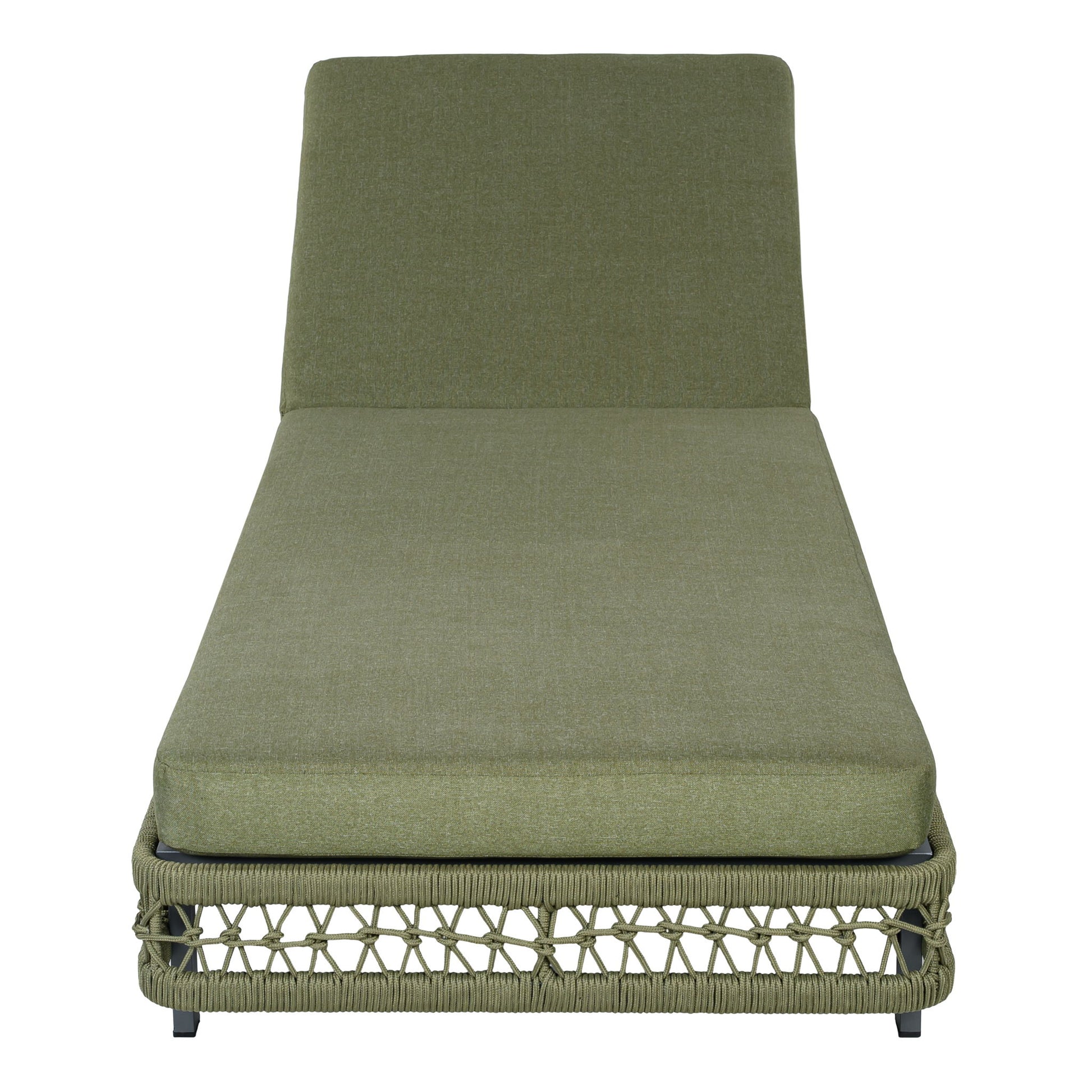 Outdoor Chaise Lounge With Wheels, 5 Position Adjustable Backrest