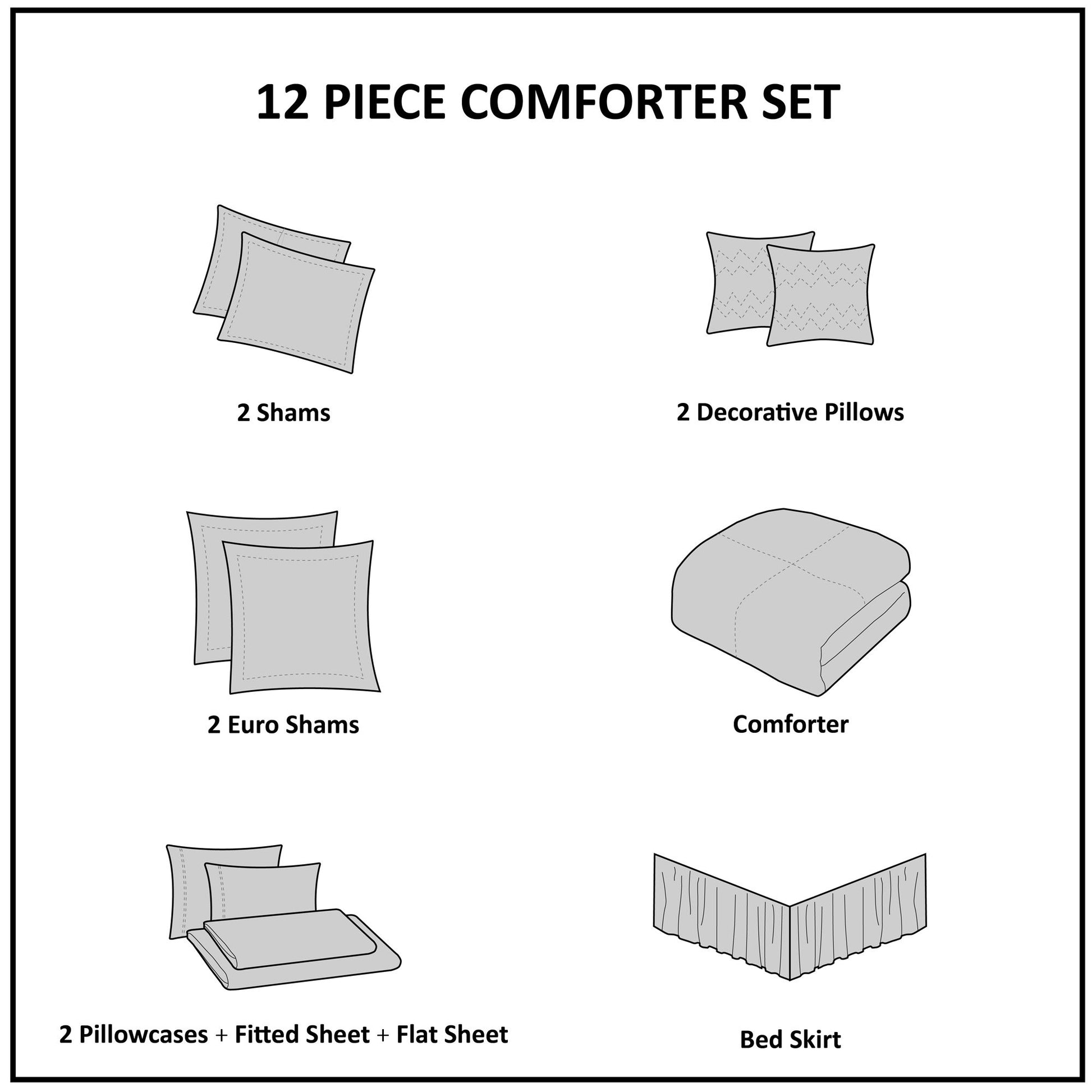 Lavine - King 12 Piece Complete Bed Set - Blue
