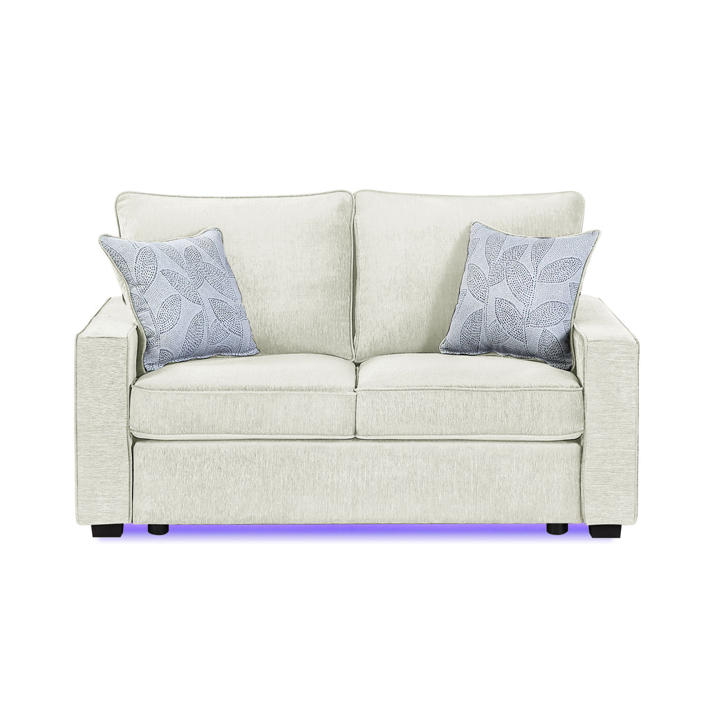Rita - Loveseat, LED Base Lighting, Cushions And 2 Accent Pillows