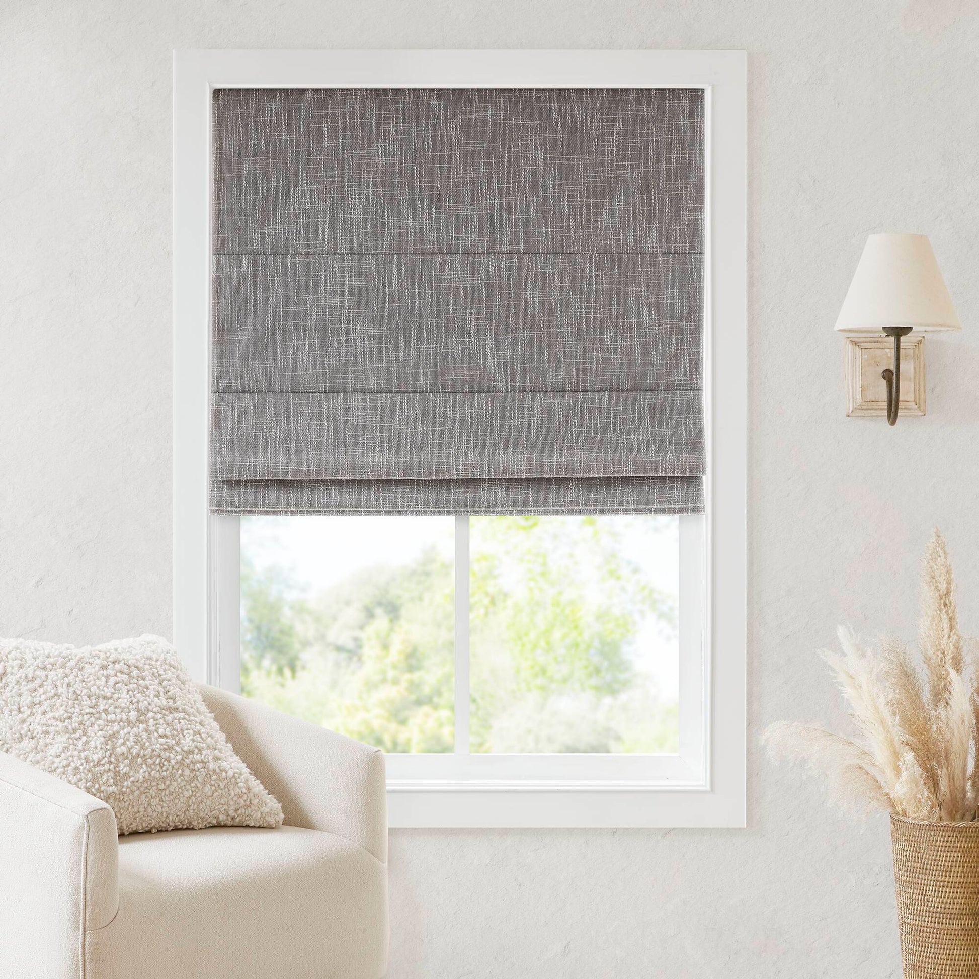 Quincy - 33x64" Total Blackout Cordless Roman Shade - Gray