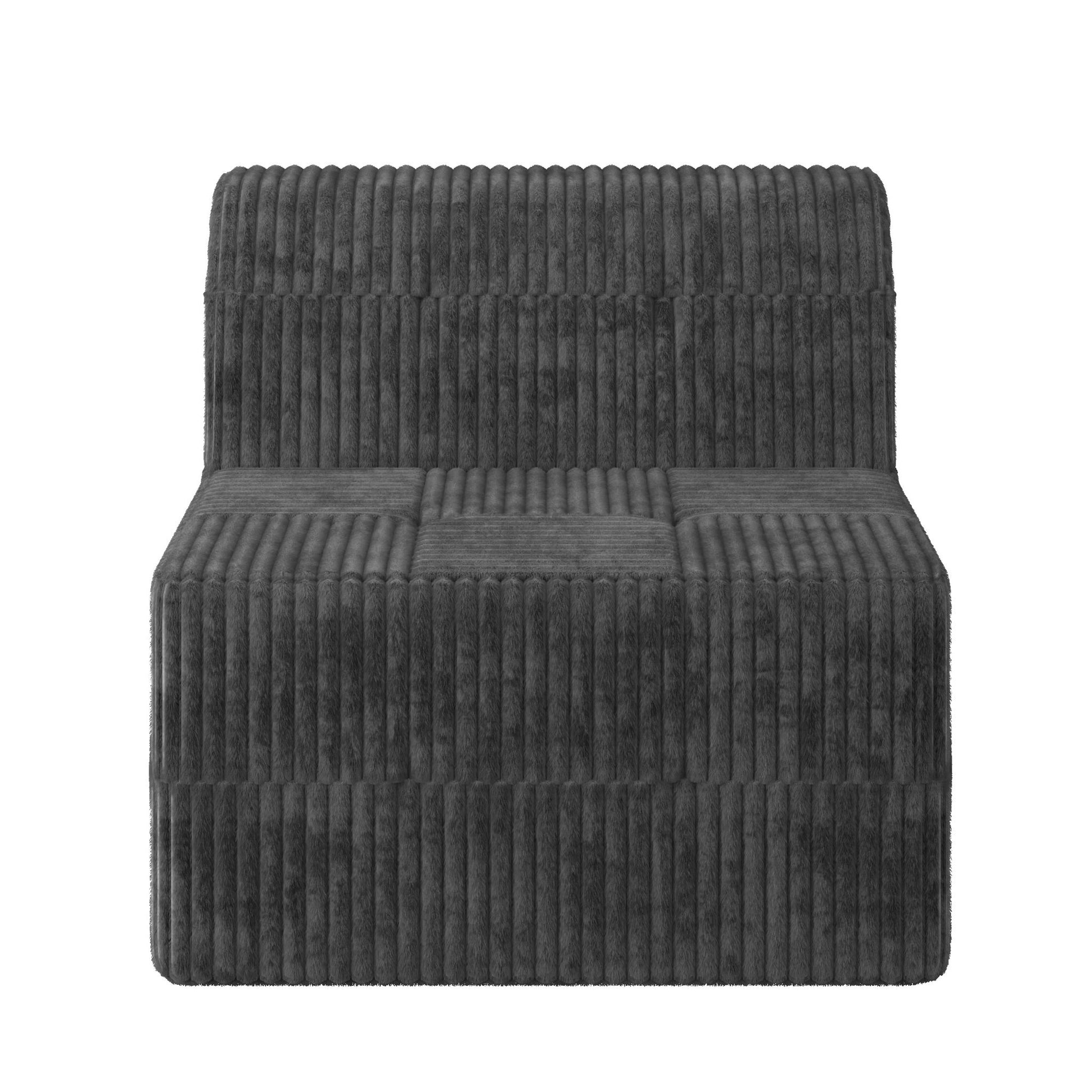 Modern Minimalist Corduroy Sleeper Sofa, Compressed Sectional Single Seat
