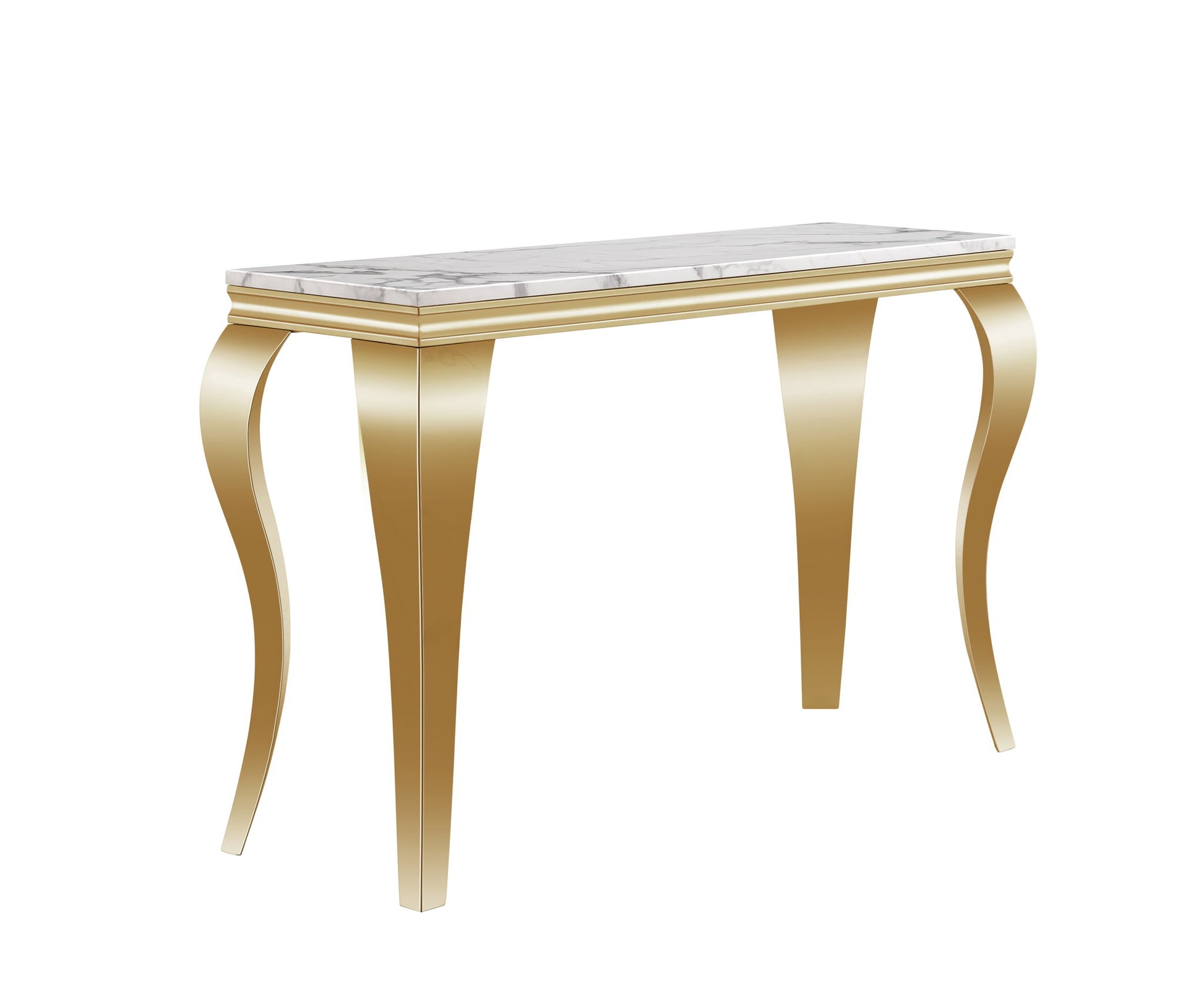 Marble Printed Rectangular Table, Stainless Steel Legs