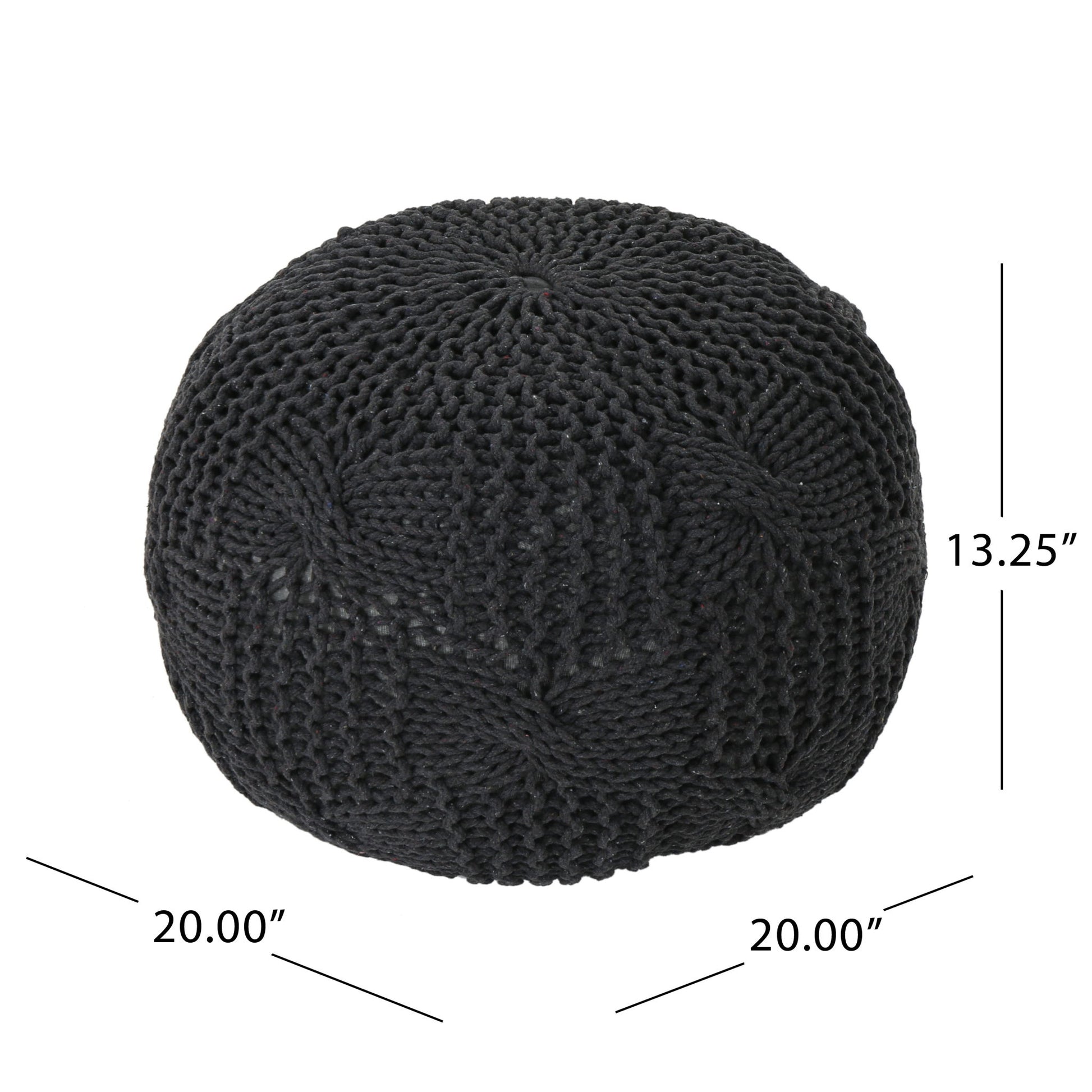Bordeaux - Knitted Cotton Round Pouf