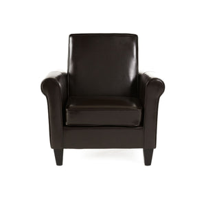 Hollister - Club Chair With Birch Legs - Brown Pu