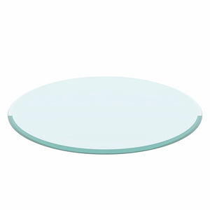 28" Round Tempered Glass Table Top Clear Glass Thick Beveled Polished Edge