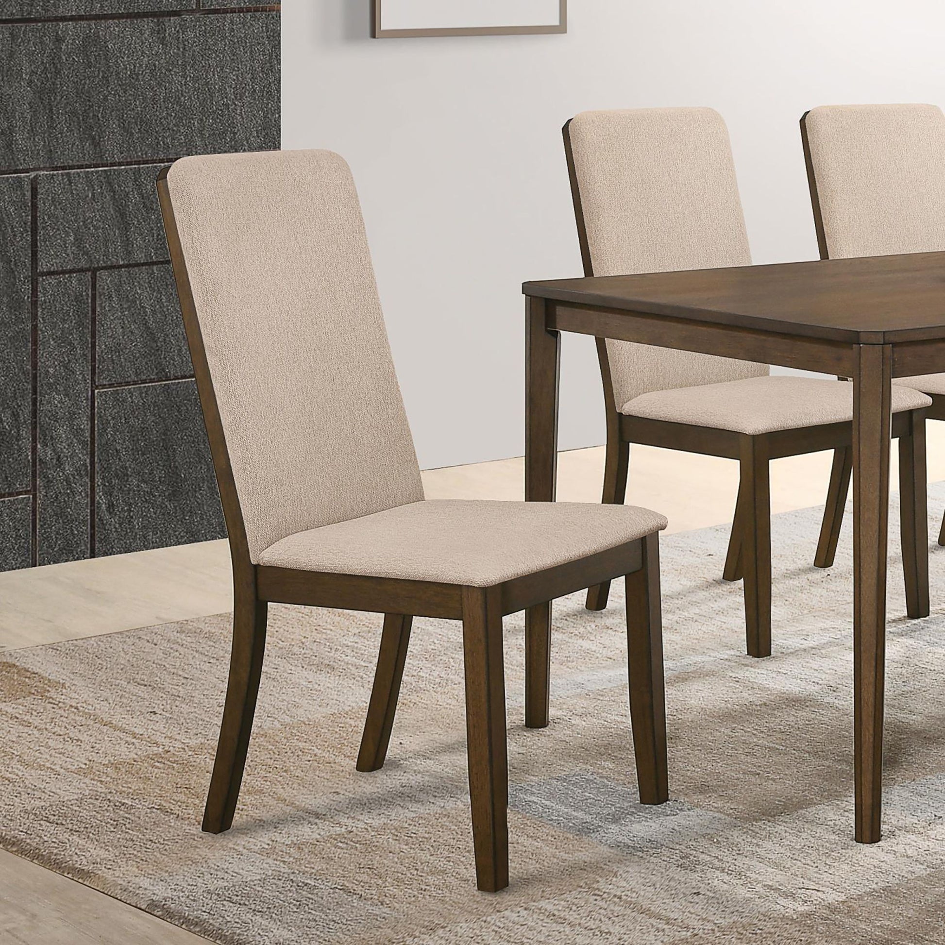 Twill And Padded Side Chair (Set of 2) - Brown