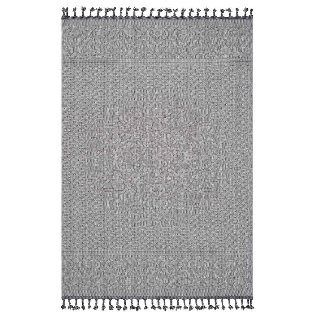 Guros - 6' X 9' Medallion Indoor / Outdoor Area Rug - White