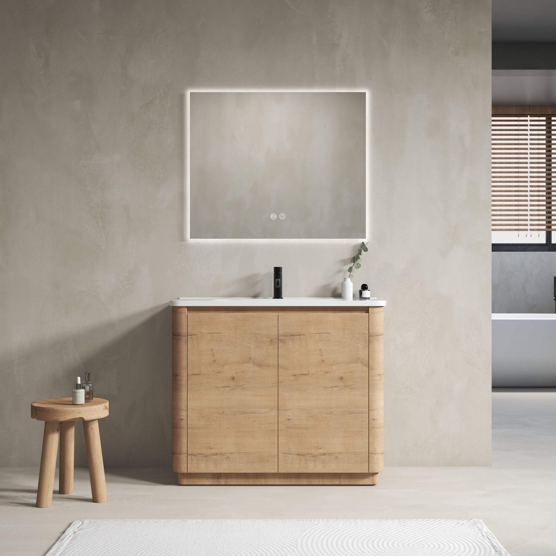 Freestanding Bathroom Vanity With Sink & 2 Soft Close Doors