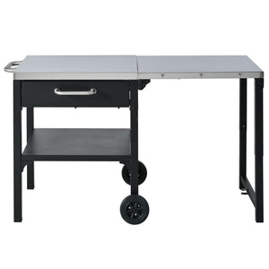 Foldable Outdoor Kitchen Cart With Storage For Patio