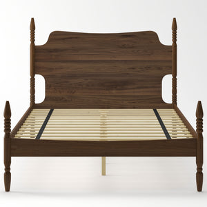 Retro 4 Poster Platform Bed Frame With Curved Tall Headboard