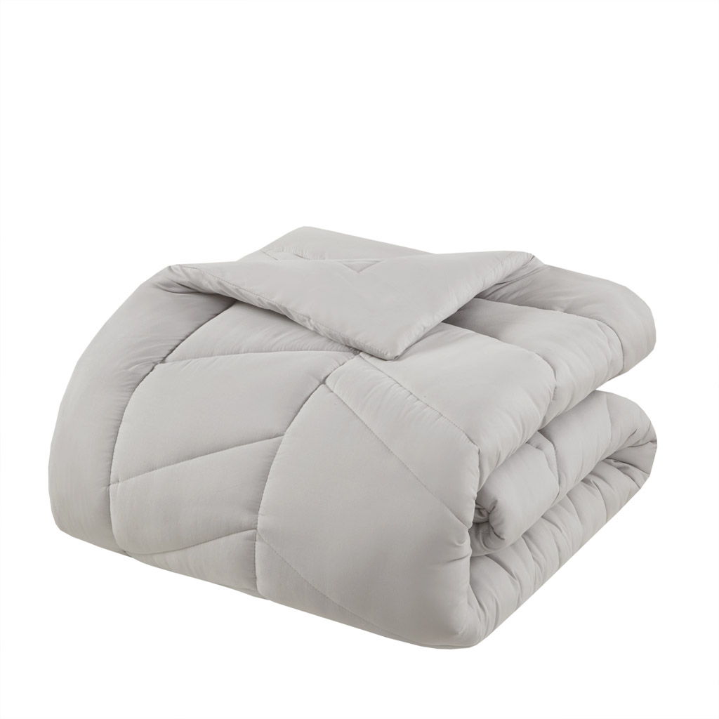 Remy - Quilted Chevron Comforter Set - Gray