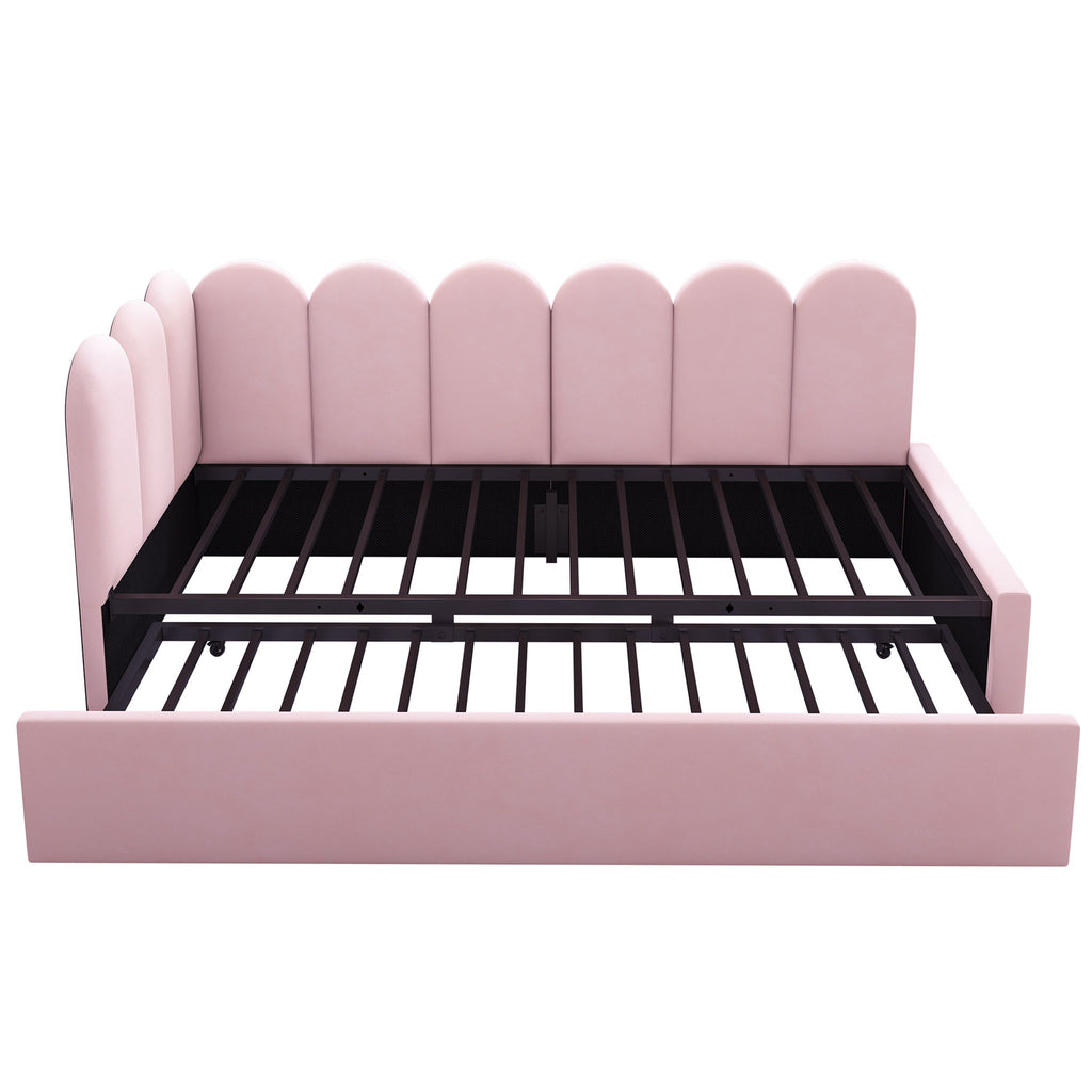 Upholstered Daybed With Pull-Out Bed