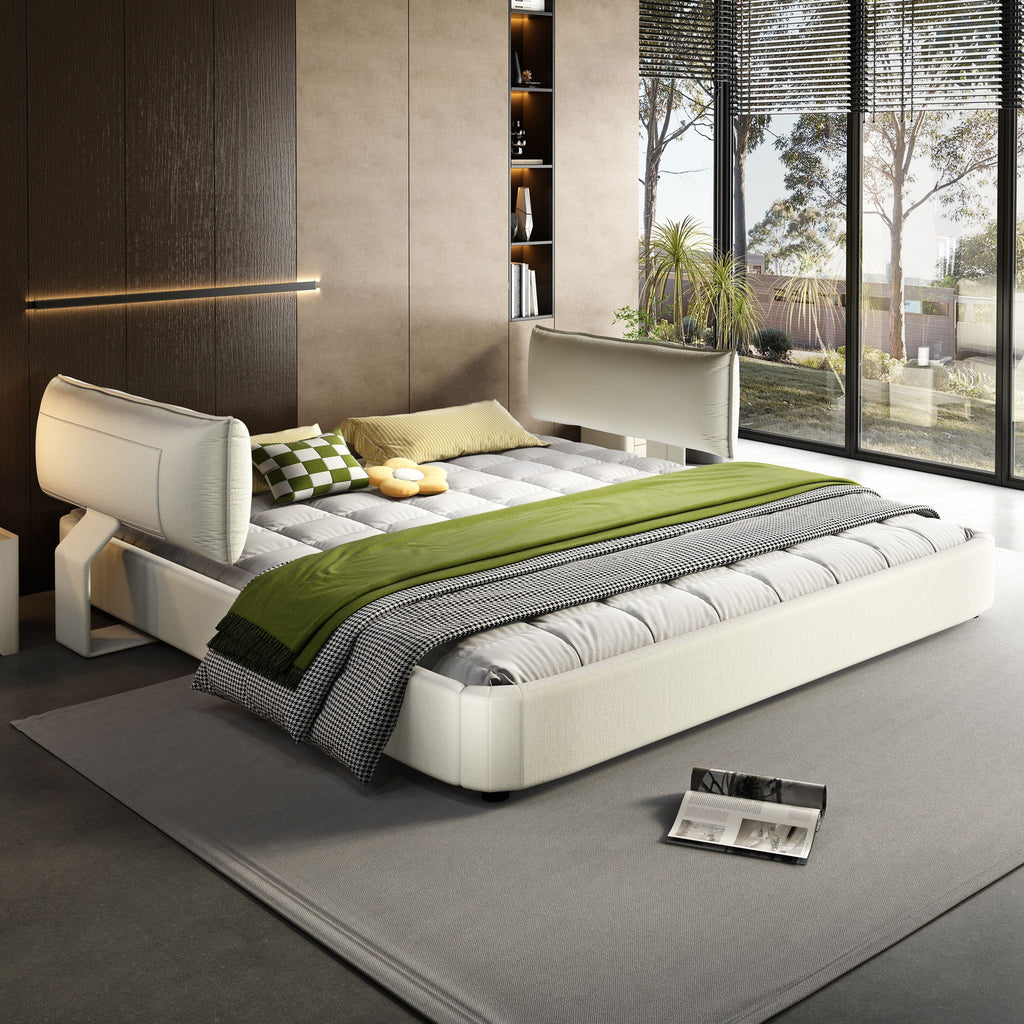 Cloud Bed Frame With Oversized Padded Movable Headboard