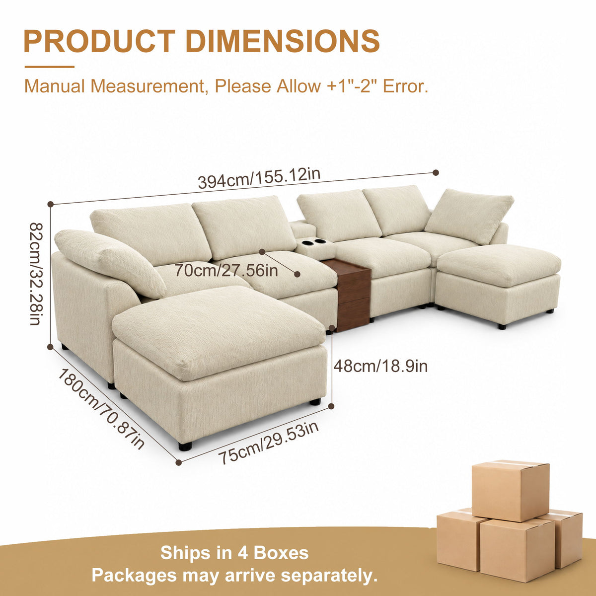 Modular Cloud Couch With Storage Console