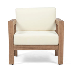Outdoor Club Chair With Cushion And A Shape Legs - Beige