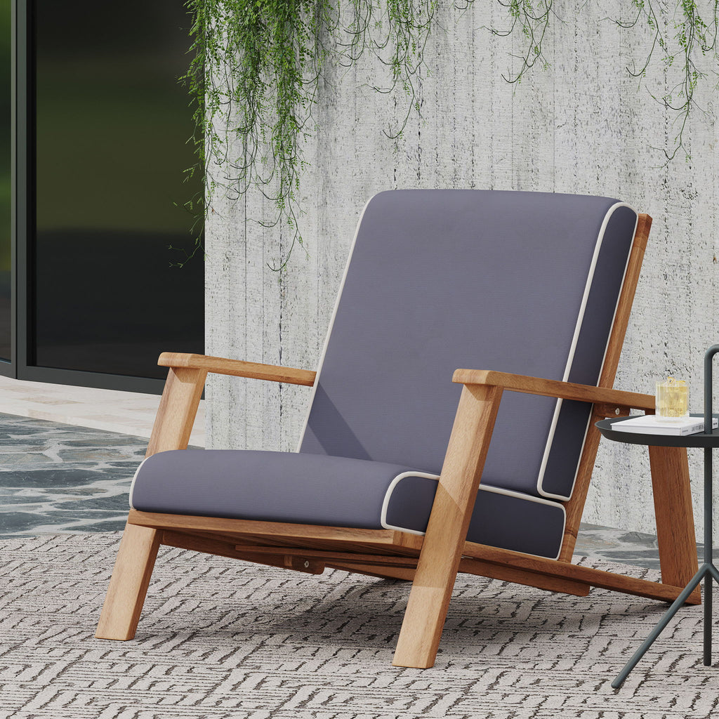 Outdoor Club Chair, Patio Lounge Chair With Removable Cushion