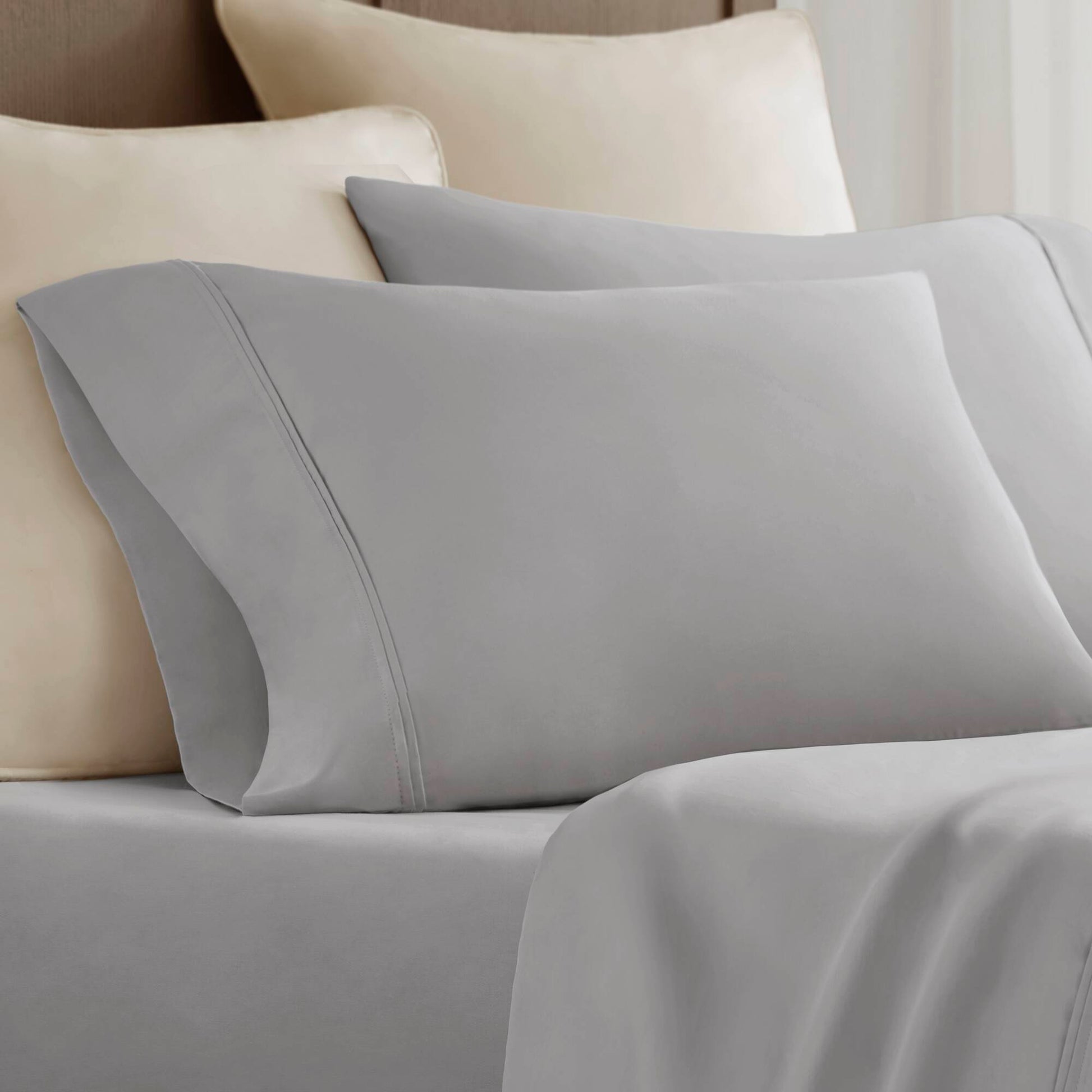 King Sateen Pillowcase Set - Gray