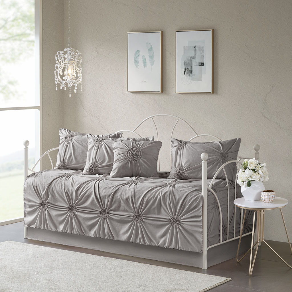 Leila - Reversible Daybed Cover (Set of 6) - Dark Gray