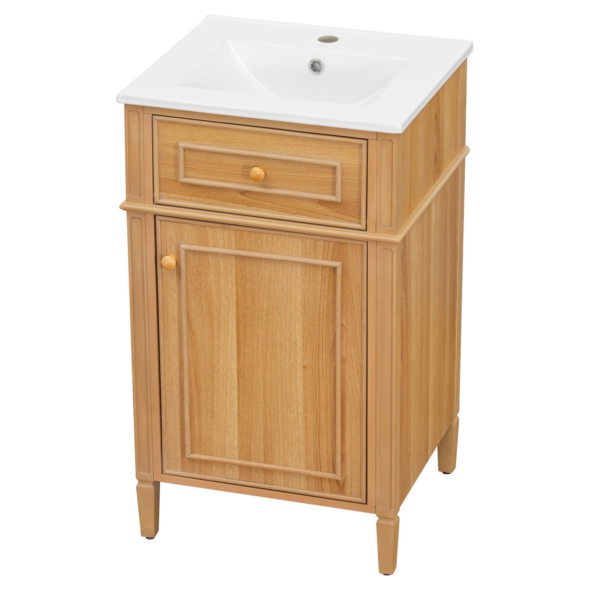 20" Bathroom Vanity With Sink, Adjustable Shelf, Tilt Out Drawer, Freestanding Cabinet - Wood