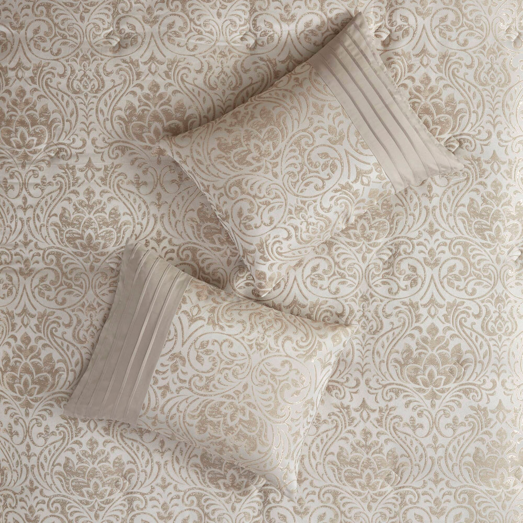 Emilia - King 12 Piece Complete Bed Set - Neutral