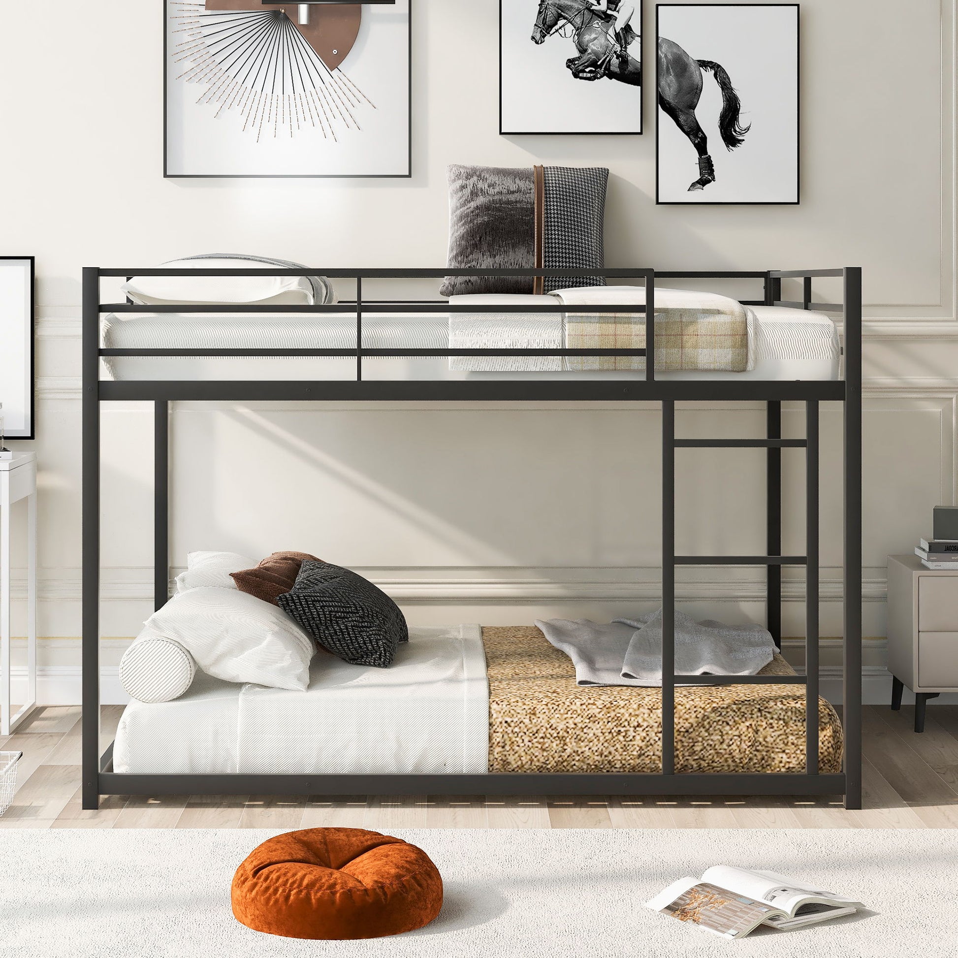 Metal Bunk Bed, Low Bunk Bed With Ladder