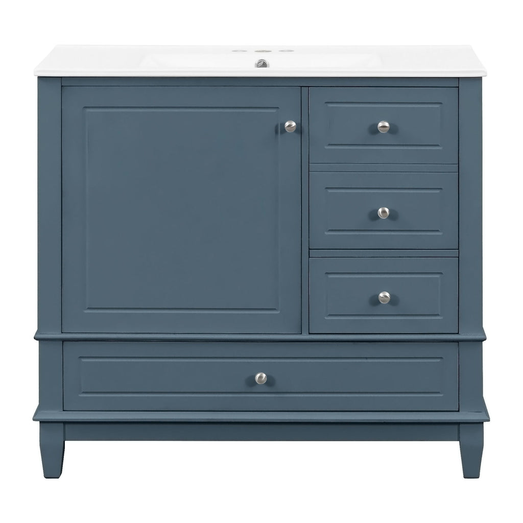 Modern Bathroom Vanity With Sink, 3 Drawers & Cabinet