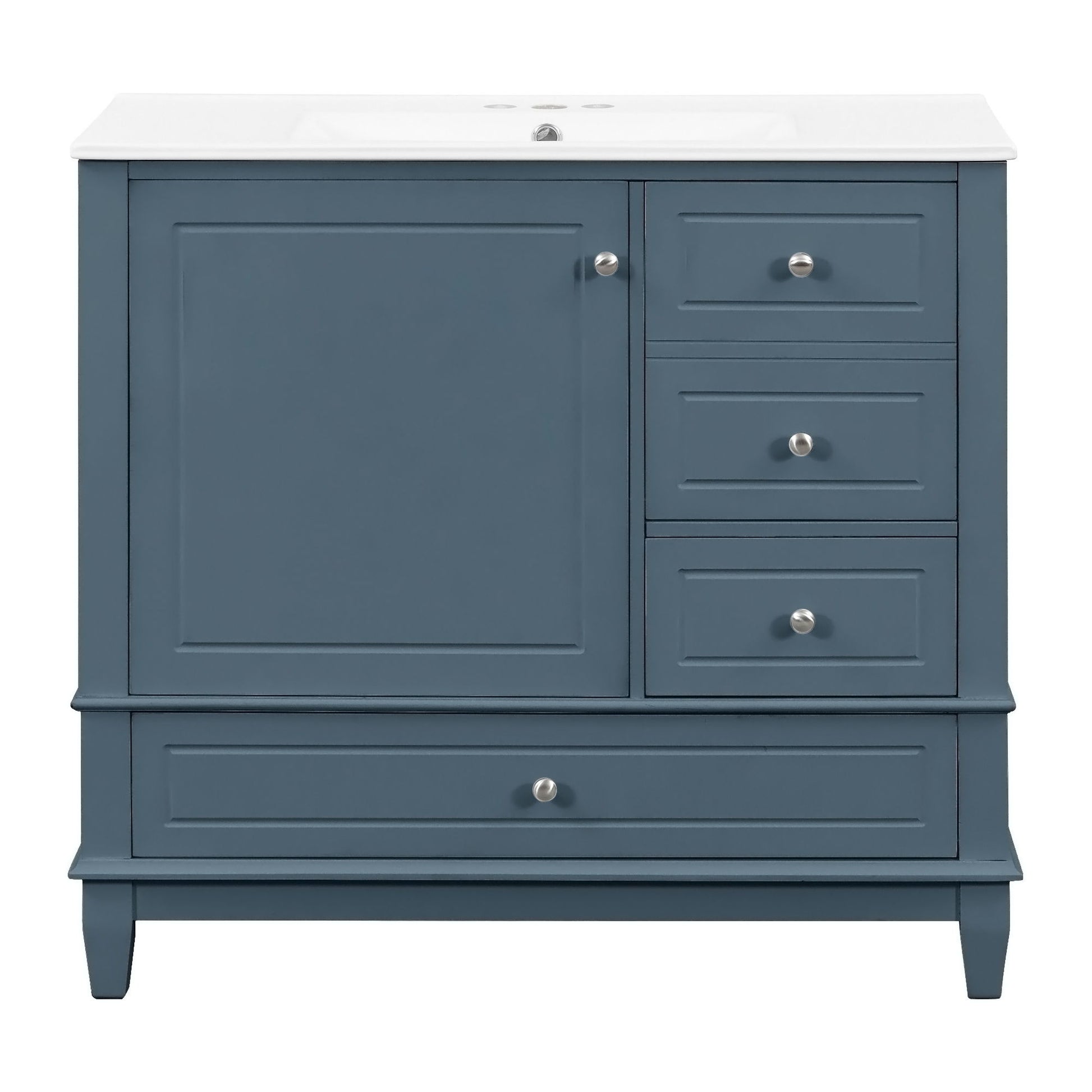 Modern Bathroom Vanity With Sink, 3 Drawers & Cabinet
