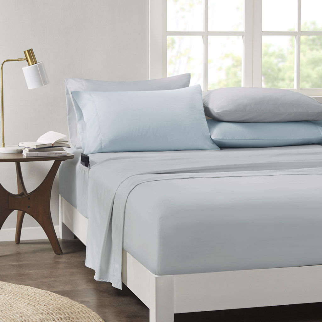 Alexis - Queen Comforter Set With Bed Sheets - Blue