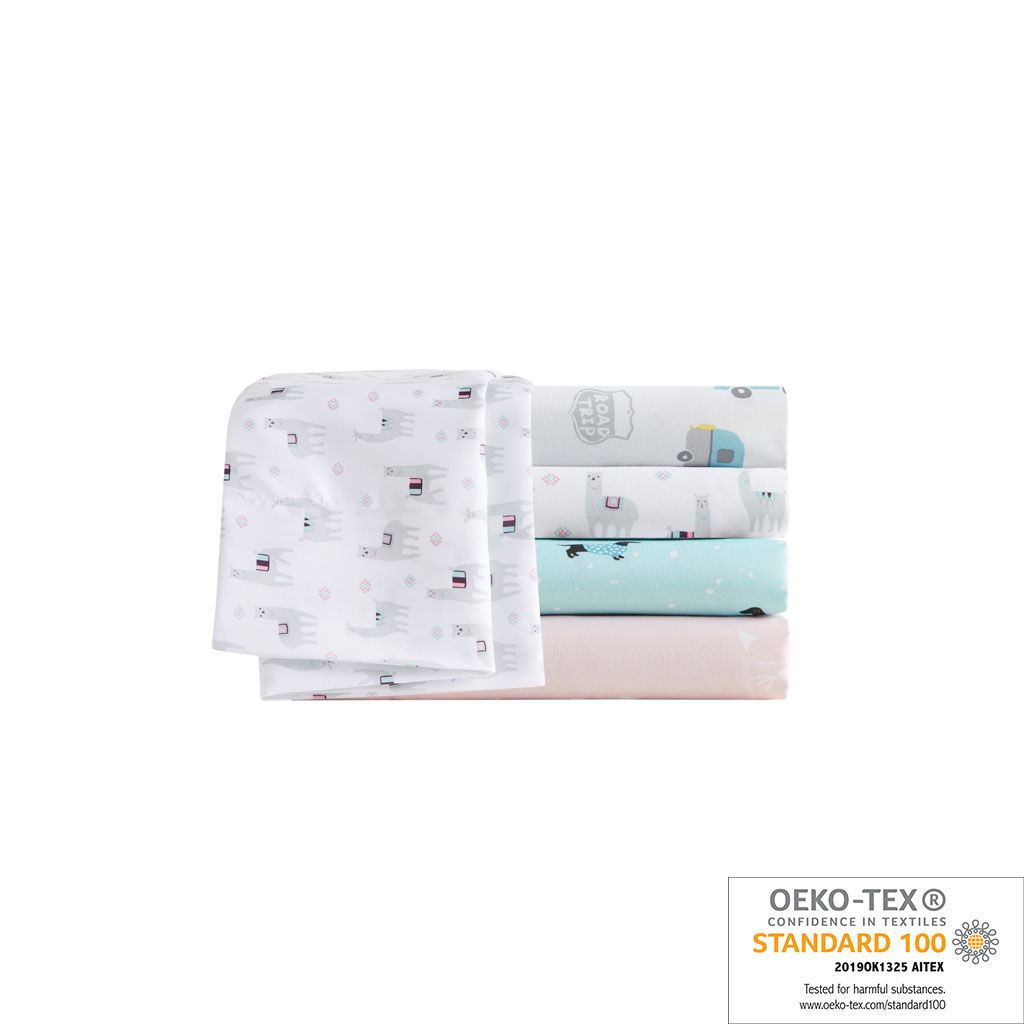 Novelty - Twin Long Printed Sheet Set - Pink Cats