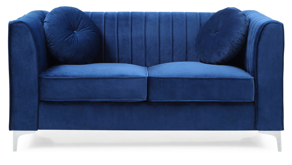 Glam Styled Micro Suede Velvet Loveseat