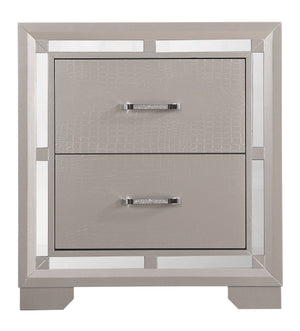 Elegant Nightstand - Silver Champagne