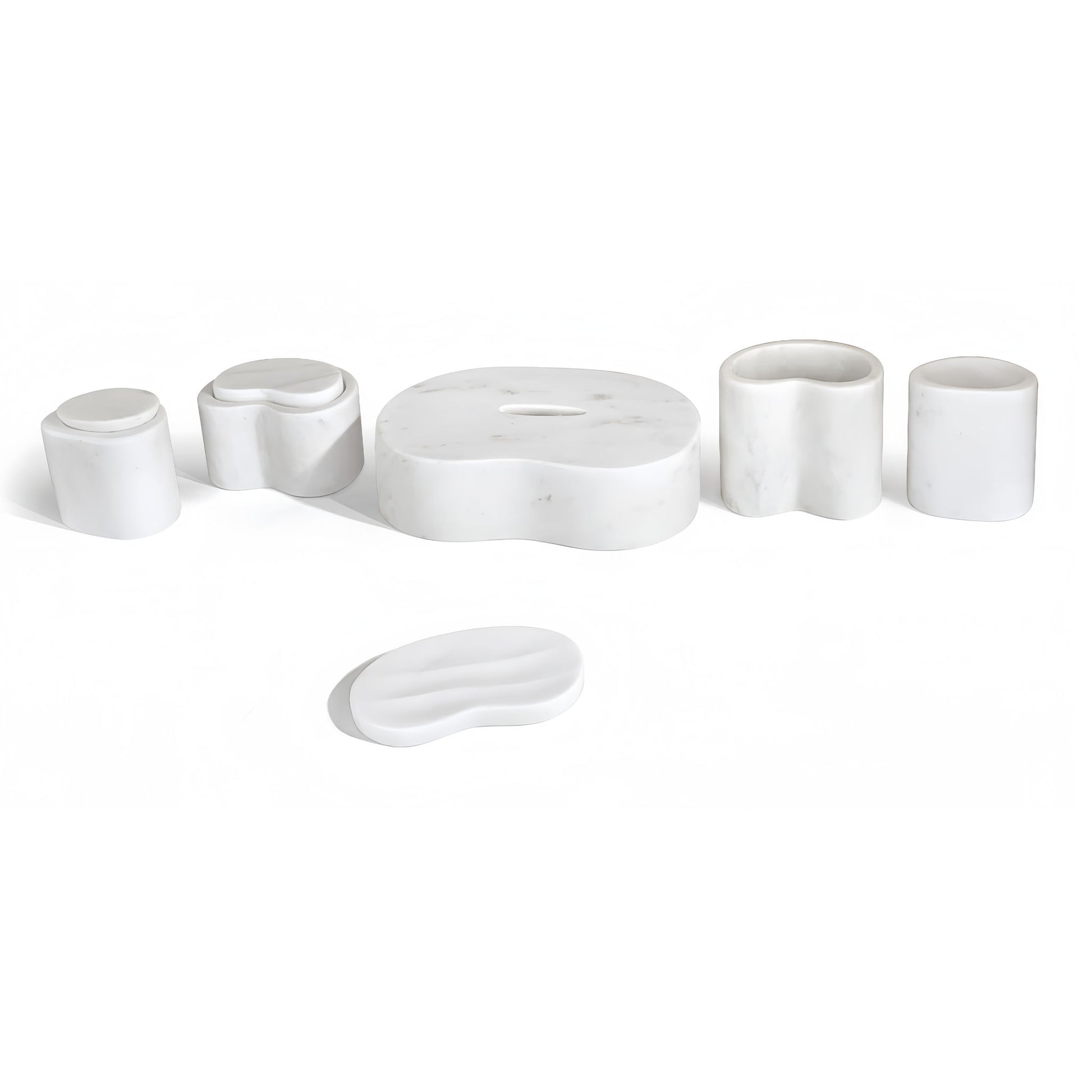 Elegant Natural Marble Bathroom Accessories Set