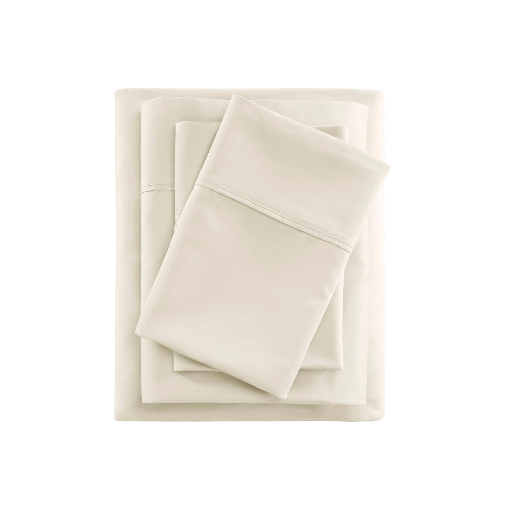 600 Thread Count - Cooling Cotton Blend 4-Piece Sheet Set - Ivory