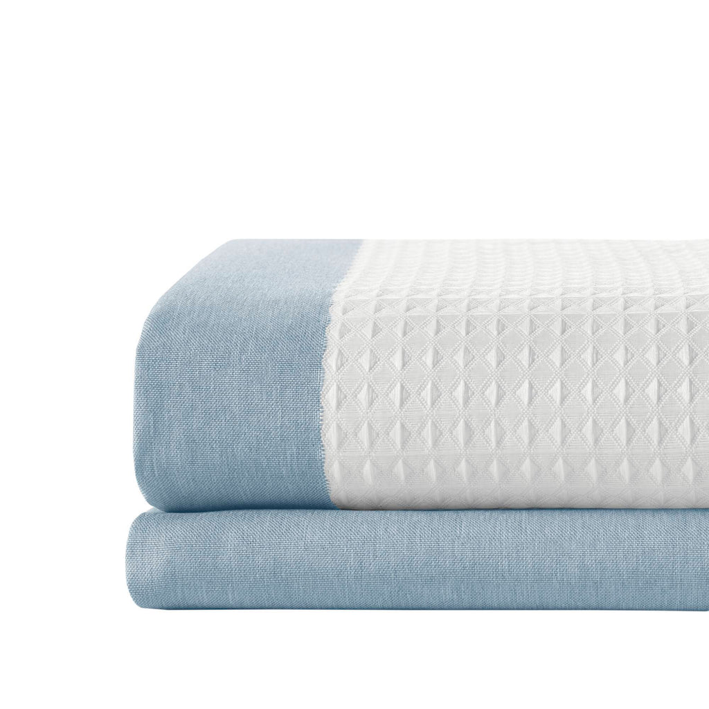 Spa Waffle - 36" x 72'' Shower Curtain With 3M Treatment - Blue