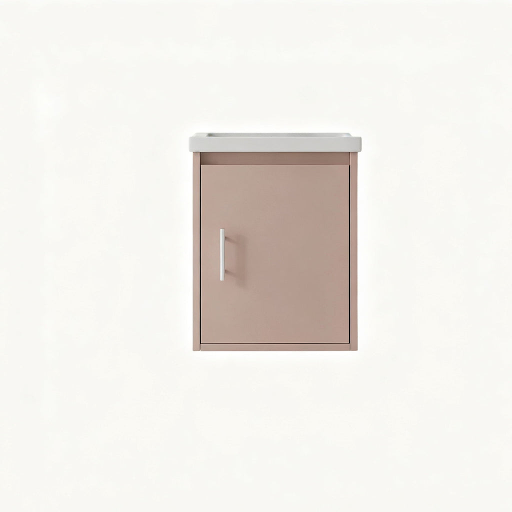 Floating Bathroom Vanity Combo, Wall Mounted Cabinet With Sink & Soft Close Doors For Small Bathrooms