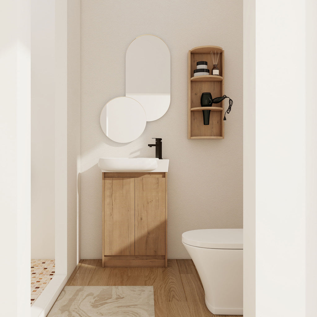 Freestanding Bathroom Vanity With Sink And Storage Rack, Soft Close Doors Base With Basin